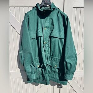 Eddie Bauer Men’s Green Wool Lined Mountain Parka Outdoor Jacket Large